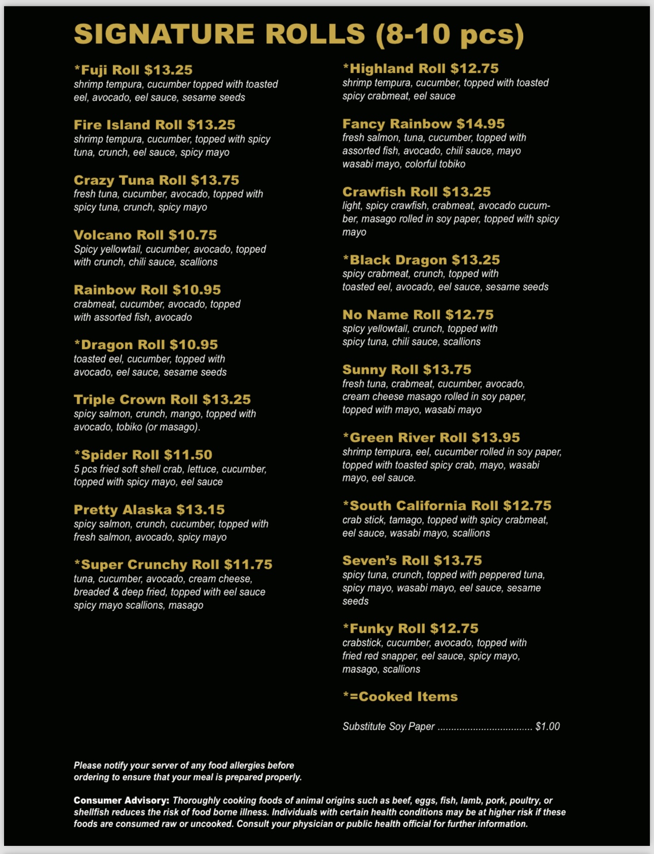 Menu Fujiquincyilmenu