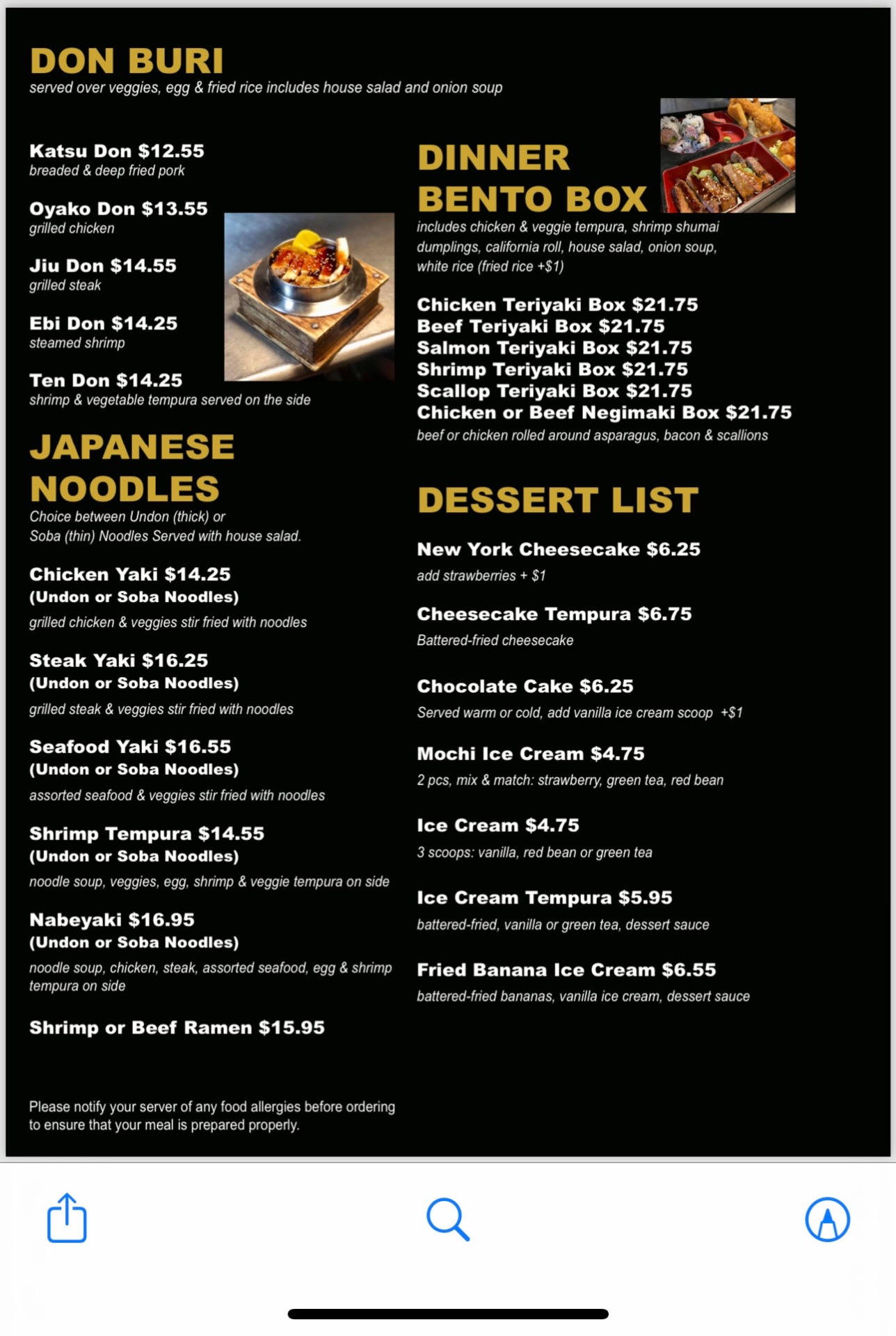 Menu Fujiquincyilmenu